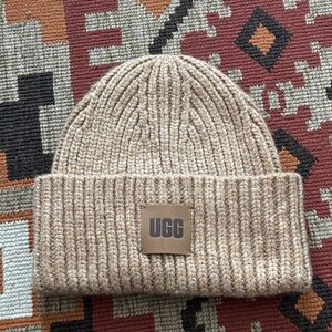 UGG Beige Cable Knit Beanie